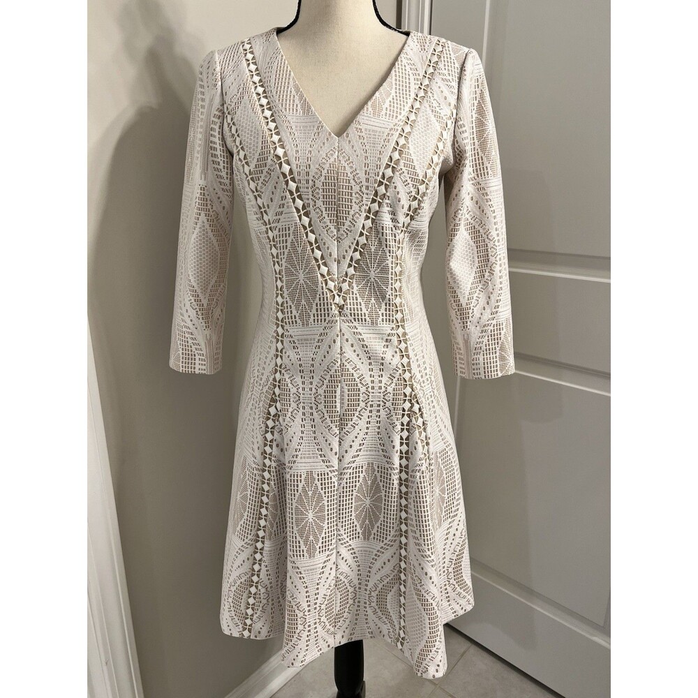Antonio Melani Nude Lace Overlay Dress Size 4 EUC